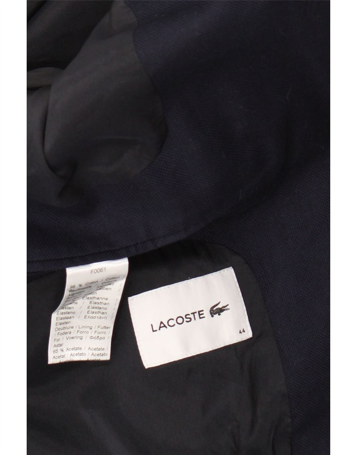 Lacoste Damska marynarka zapinana na 1 guzik, rozmiar 44, duża, granatowa, bawełniana
