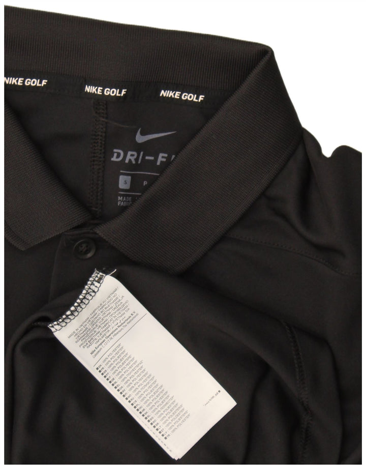 Męska koszulka polo Nike Dri Fit, mała, czarna, poliestrowa