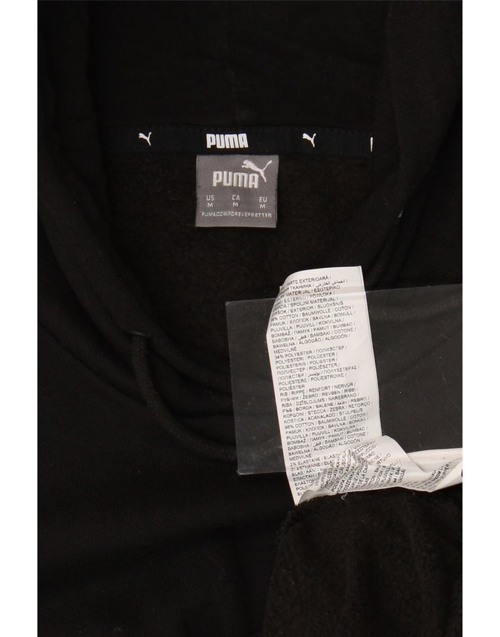 PUMA Womens Hoodie Jumper UK 14 Medium Black Cotton Vintage Puma and Second-Hand Puma from Messina Hembry 