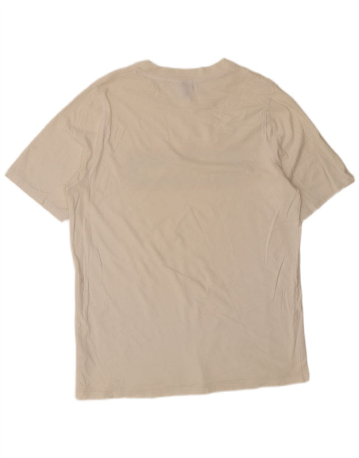 Męski T-shirt z grafiką Ellesse, mały, złamanej bieli, bawełniany