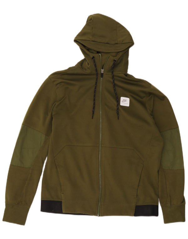 Męski sweter z kapturem i zamkiem błyskawicznym Nike, duża bawełna w kolorze khaki