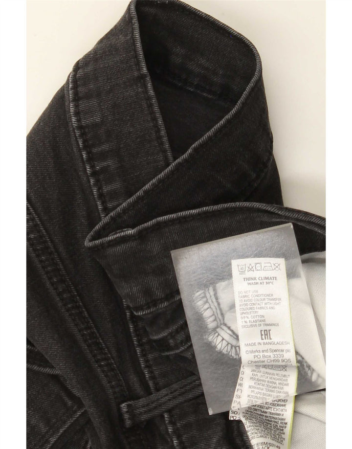 Marks & Spencer Męskie proste dżinsy W34 L31 Czarne bawełniane