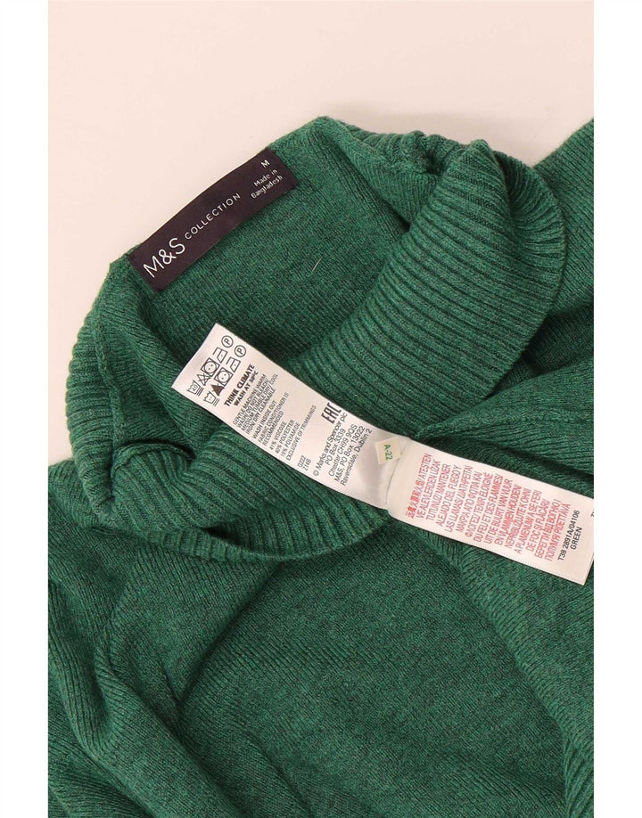 Marks & Spencer Damski sweter z golfem, UK 14, średni zielony