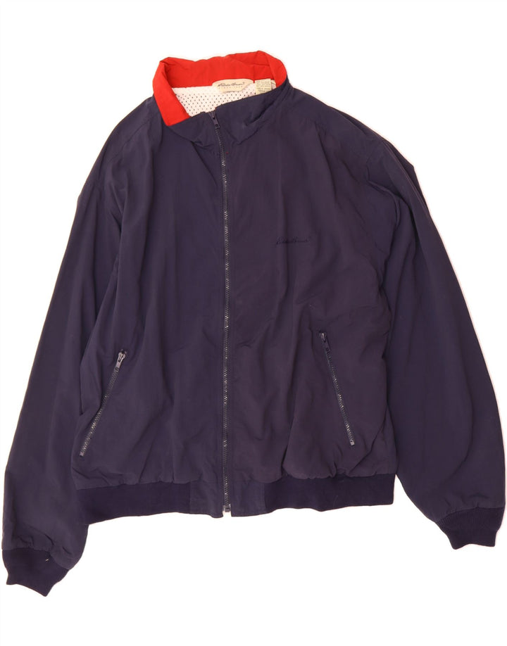 EDDIE BAUER Mens Bomber Jacket UK 42 XL Navy Blue Nylon Vintage Eddie Bauer and Second-Hand Eddie Bauer from Messina Hembry 