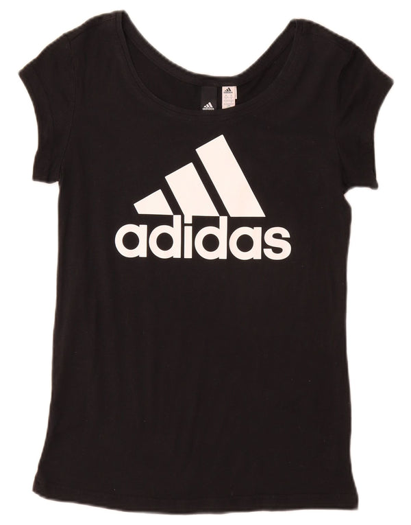 Damska koszulka z grafiką Adidas Top UK 4/6 XS Czarna bawełna