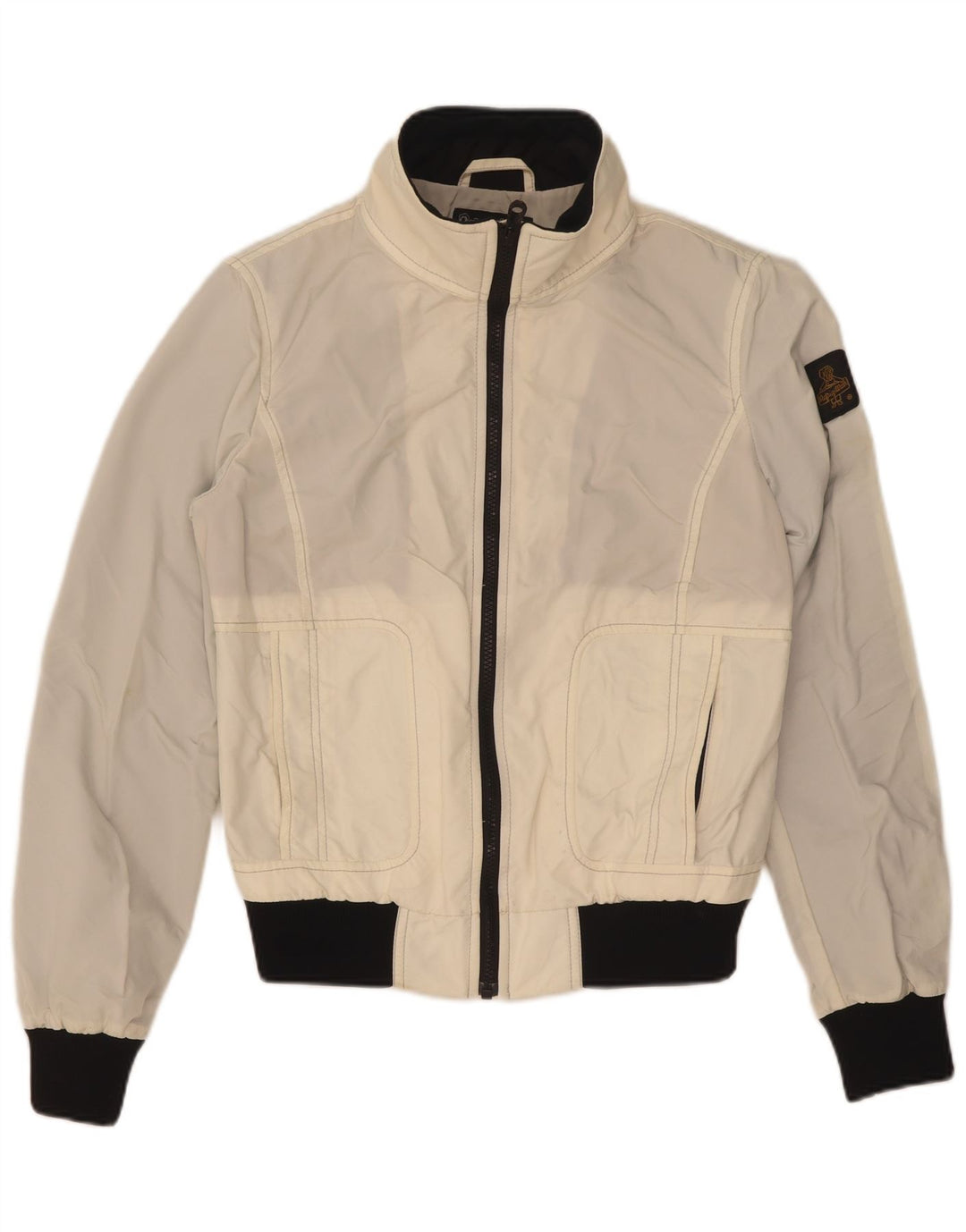 Kurtka damska Refrigiwear Cruz Bomber UK 14, duża, biała, nylonowa w bloki kolorów