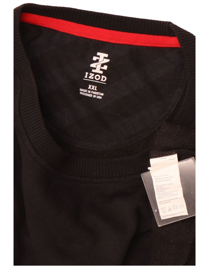 Izod Męski sweter bluzowy 2XL, czarny, bawełniany