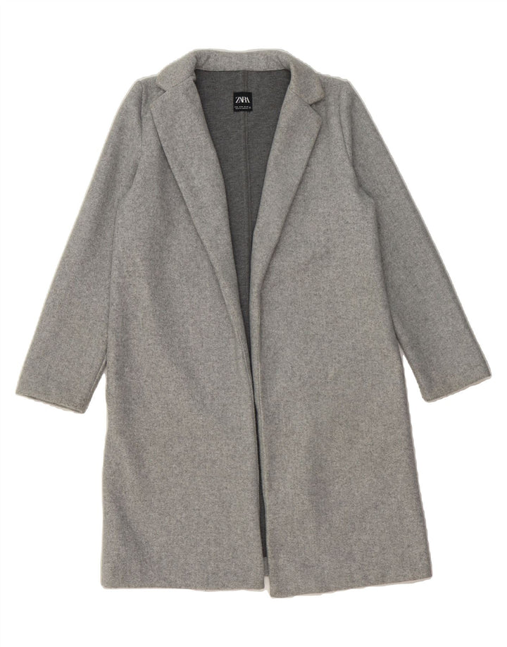 ZARA Womens Open Overcoat UK 12 Medium Grey Vintage Zara and Second-Hand Zara from Messina Hembry 