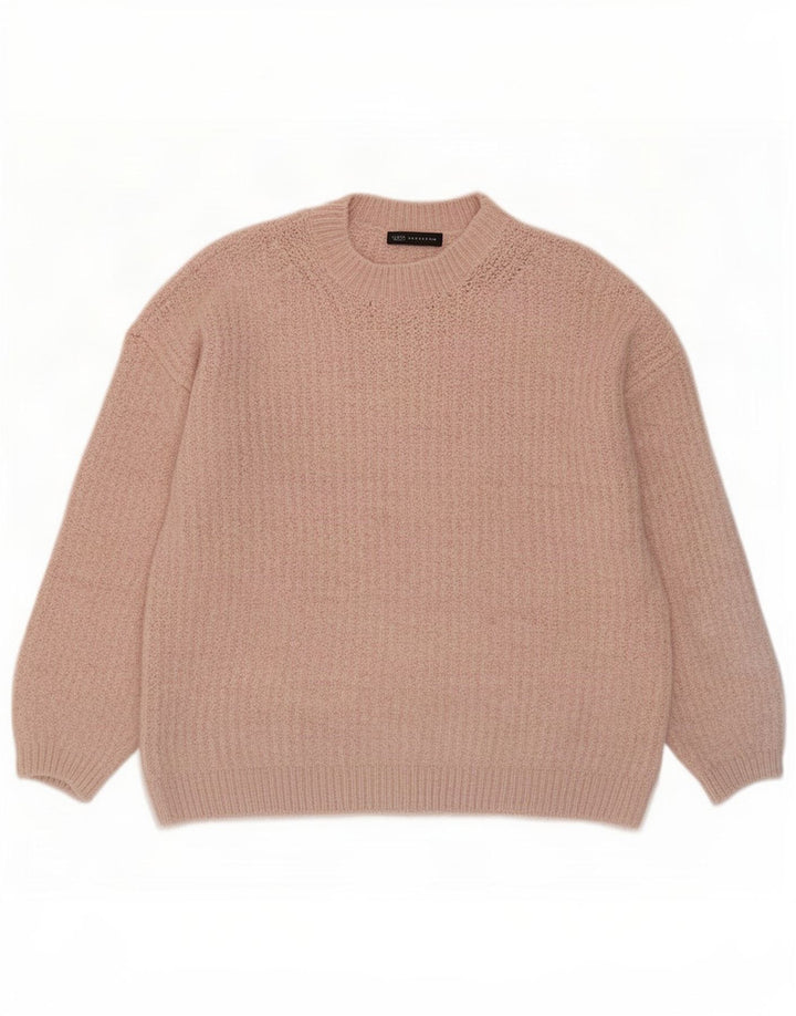 Marks & Spencer Damski sweter oversize z okrągłym dekoltem, UK 14, średni róż