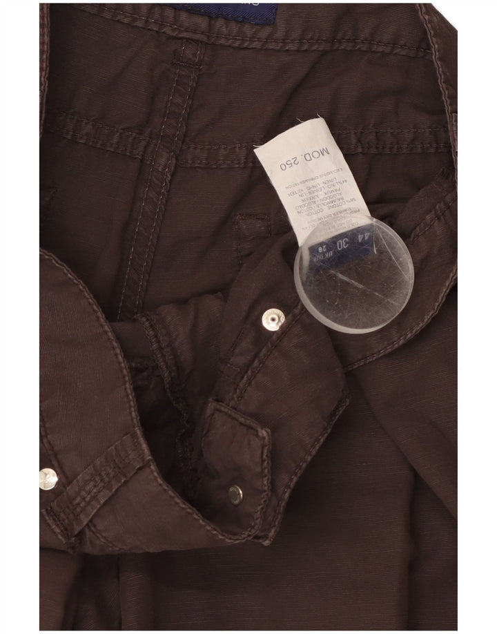 Męskie bermudy TRUSSARDI W28, małe, brązowe, bawełniane