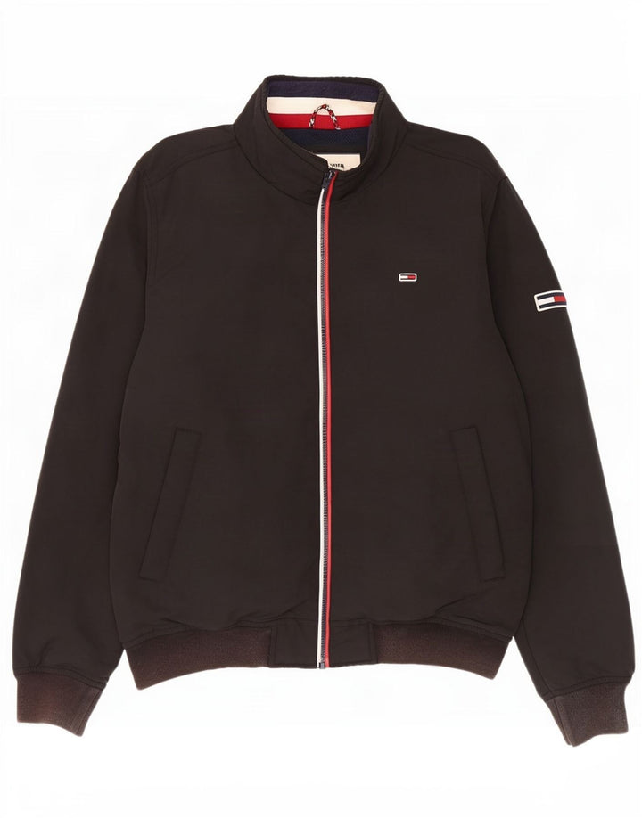 Męska kurtka bomberka Tommy Hilfiger UK 40, duża, czarna nylonowa