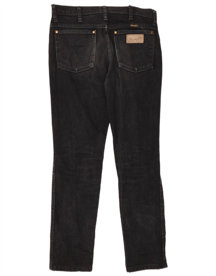 Męskie proste dżinsy Wrangler W29 L30, czarna bawełna