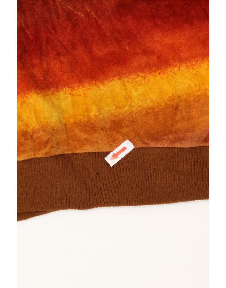 Aksamitna bluza damska w stylu vintage, UK 14, średnie, wielokolorowe paski