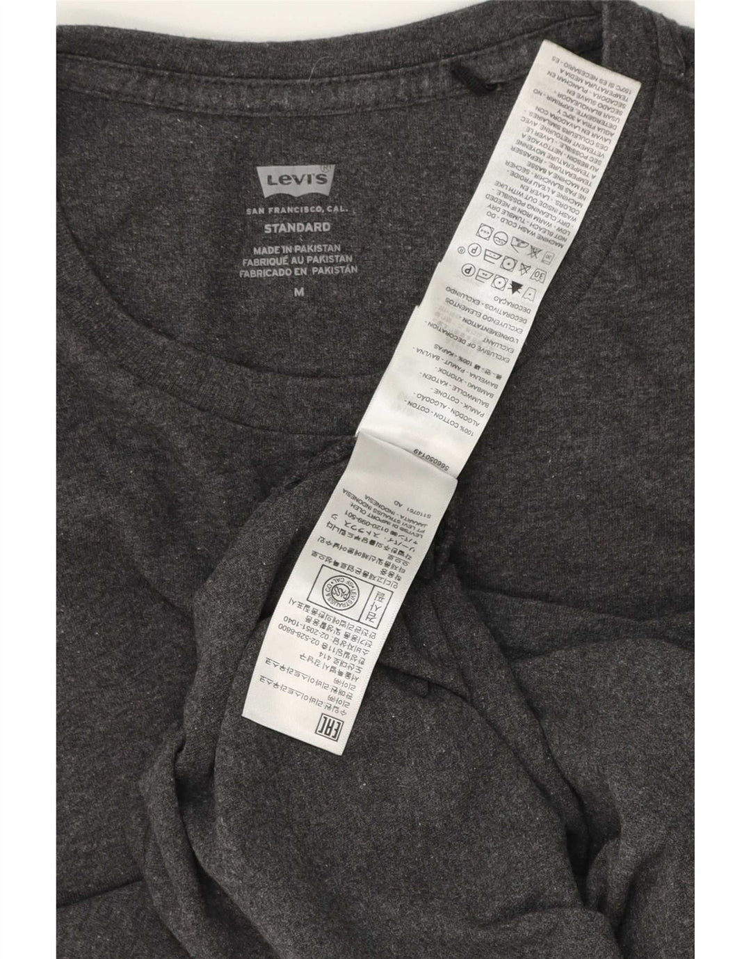 Męski standardowy T-shirt Levi's Top, średnioszary, bawełniany