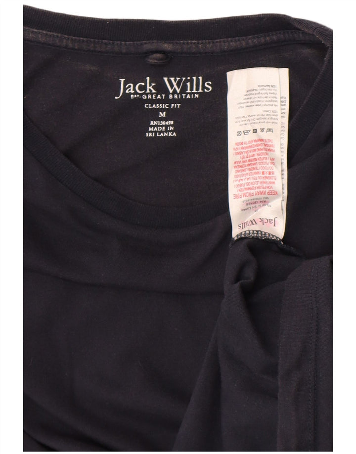T-shirt męski Jack Wills o klasycznym kroju, średni, granatowy, bawełniany