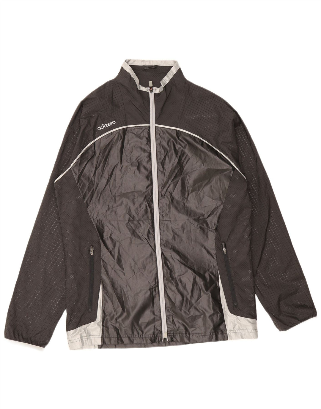 Męska kurtka przeciwdeszczowa Adidas UK 42 XL Czarny poliester z blokami kolorów