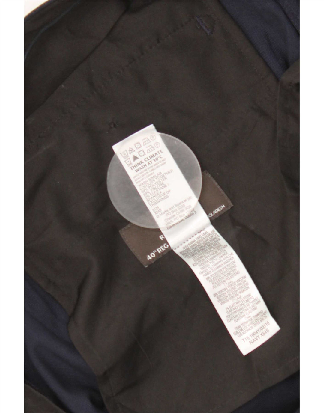 Męskie spodnie casual Marks & Spencer o regularnym kroju W40 L31 granatowe