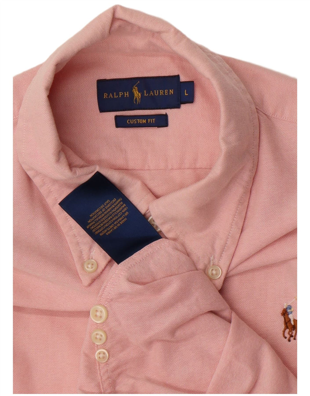 Koszula męska Ralph Lauren o dopasowanym kroju, duża, różowa, bawełniana