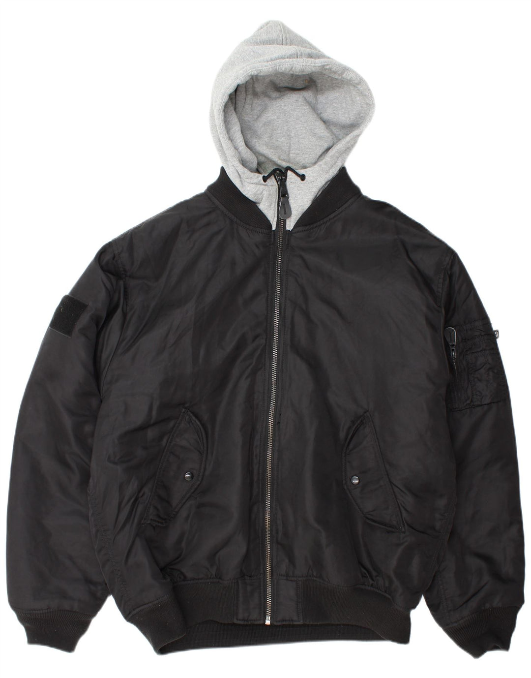 BRANDIT Męska kurtka bomberka z kapturem UK 46 3XL, czarny nylon