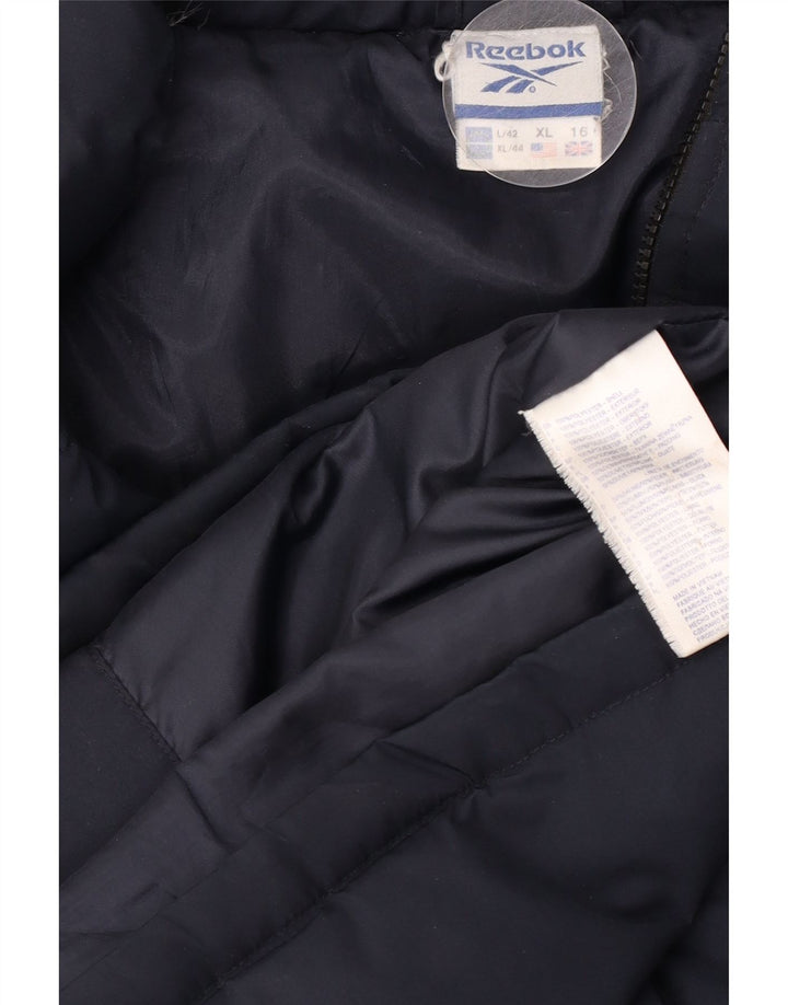 Damska kurtka oversize Reebok z wyściółką UK 16, duża granatowa, poliester