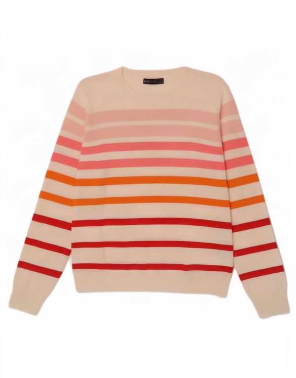 Marks & Spencer Damski sweter z dekoltem w łódkę, UK 14, średni złamanej bieli