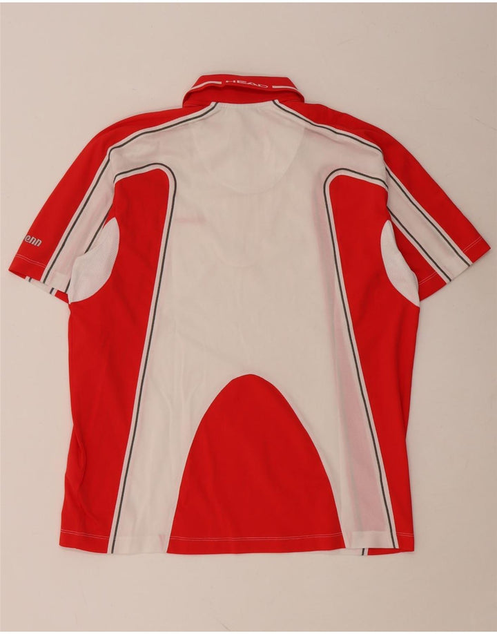 Męska koszulka polo HEAD IT 52, duża, czerwona, poliestrowa koszulka polo