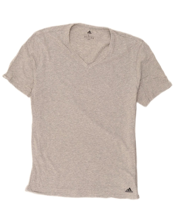 Adidas Męski T-shirt Top Duży Szary Bawełniany