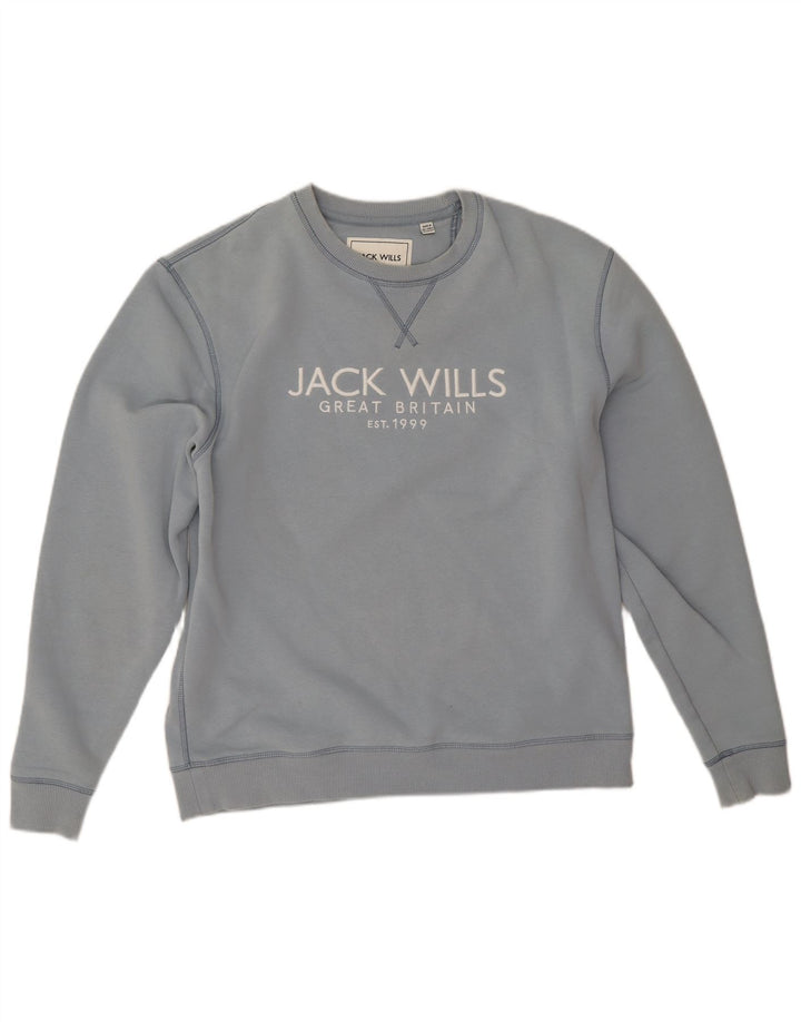 Męska bluza z grafiką Jack Wills, średnioniebieska, bawełniana