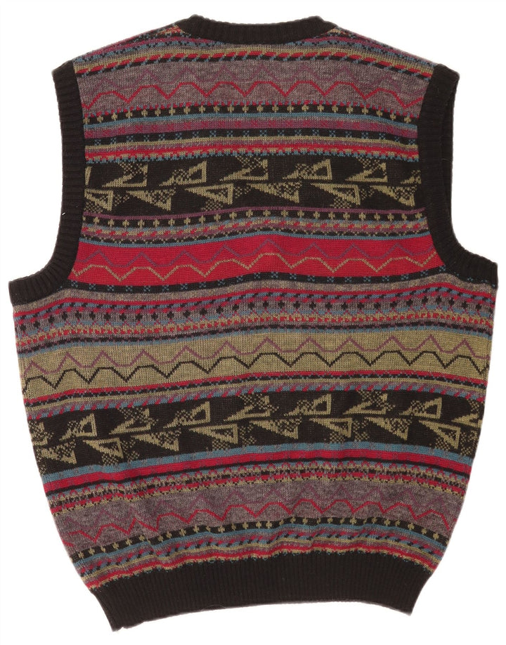 Podkoszulek męski w stylu vintage, duży, wielobarwny, geometryczny akryl