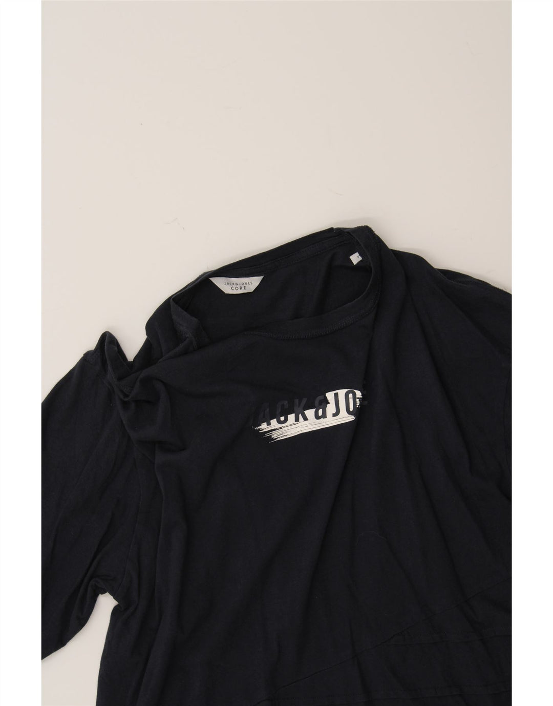 JACK & JONES Mens Core Graphic T-Shirt Top Large Navy Blue Cotton Vintage Jack & Jones and Second-Hand Jack & Jones from Messina Hembry 