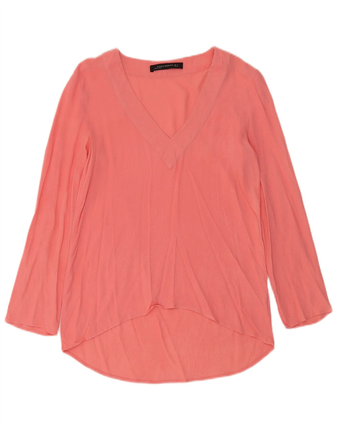 Damska tunika z długim rękawem Zara UK 10 Small Pink Wiskoza