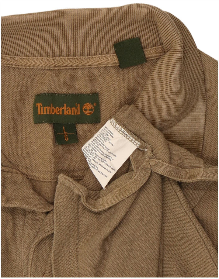 Męska koszulka polo Timberland, duża, beżowa, bawełniana