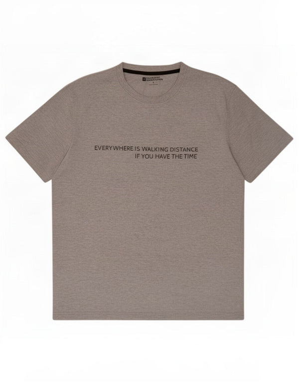 Męski T-shirt z grafiką Mountain Warehouse, góra XL, szara, nakrapiana bawełna