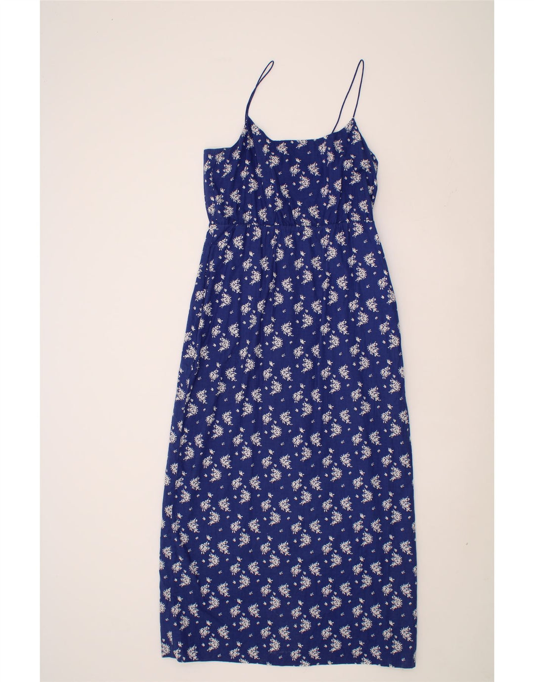 J. CREW Womens Sleeveless Maxi Dress UK 12 Medium  Blue Floral Cotton Vintage J. Crew and Second-Hand J. Crew from Messina Hembry 