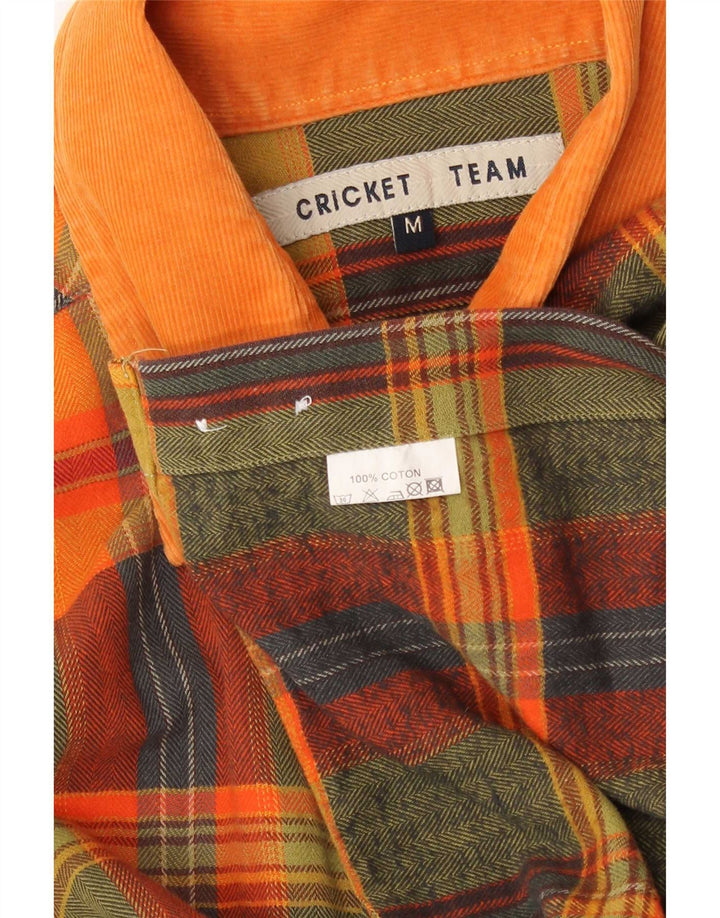 Vintage męska koszula flanelowa, bawełniana w średnią żółtą kratkę