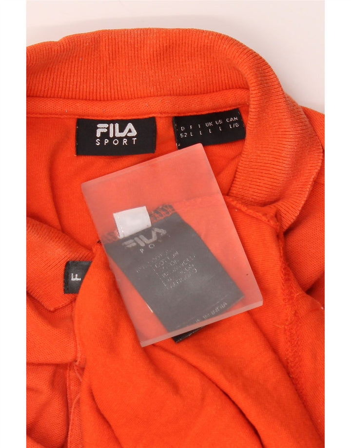 Męska koszulka polo Fila, duża, pomarańczowa, bawełniana