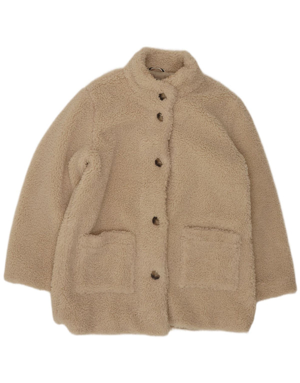 Crew Clothing Damska kurtka polarowa Teddy Bear UK 14, duża, beżowa, poliester