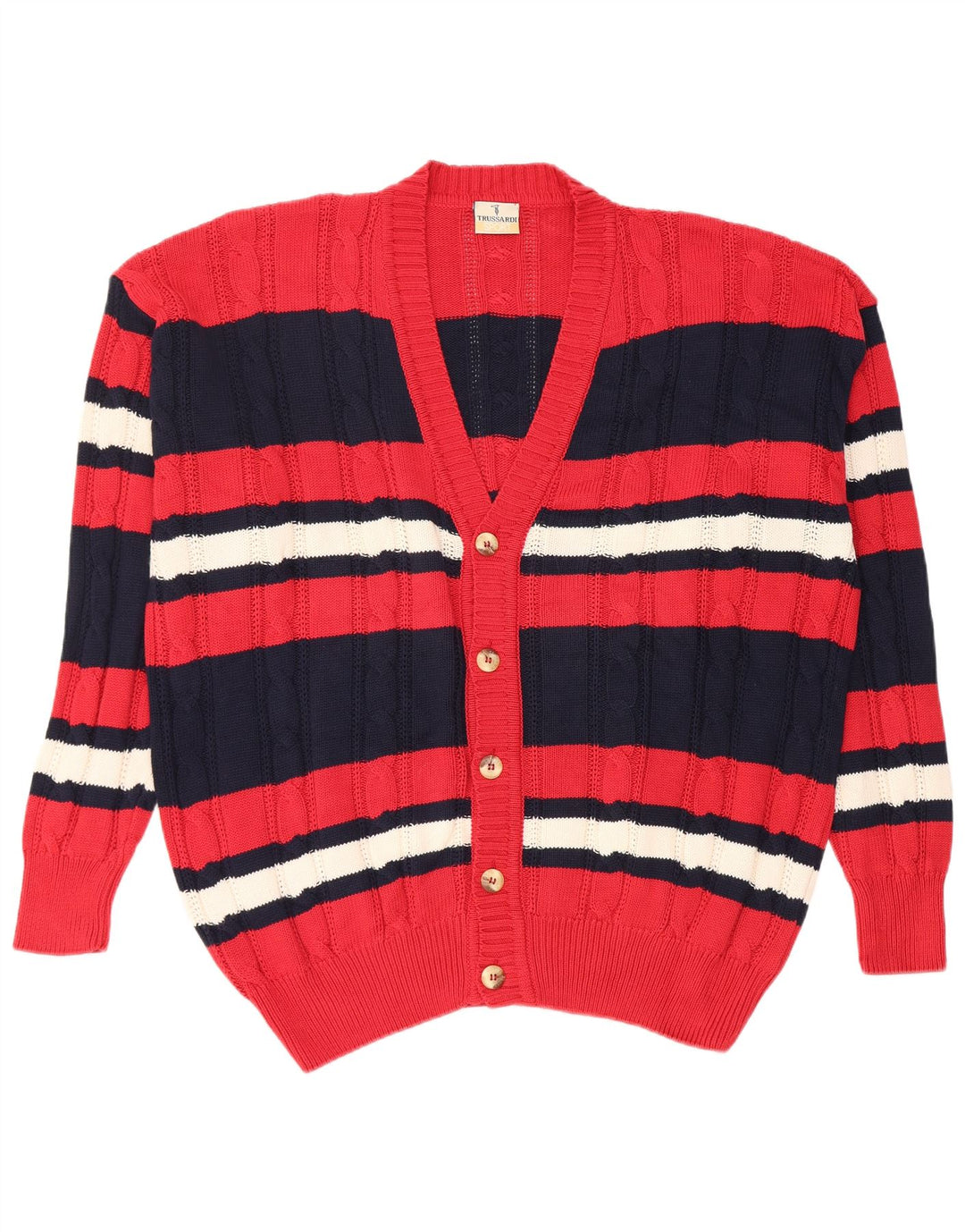 Sweter męski Trussardi IT 50, średni granatowy, blok kolorów