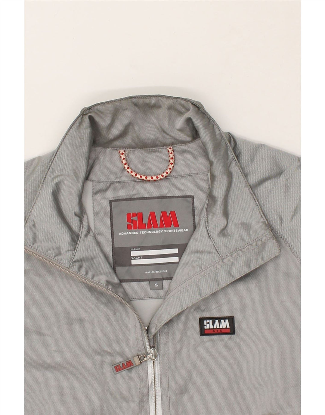 SLAM Mens Bomber Jacket UK 36 Small Grey Polyester Vintage Slam and Second-Hand Slam from Messina Hembry 