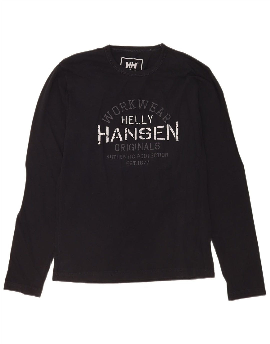 Męski top graficzny Helly Hansen z długim rękawem, mały, czarny