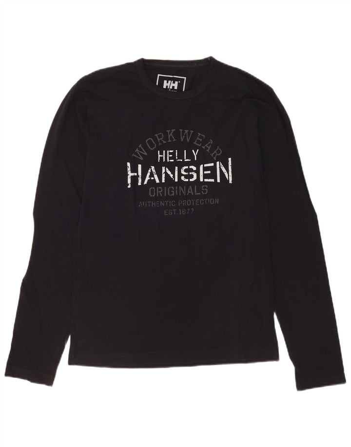 Męski top graficzny Helly Hansen z długim rękawem, mały, czarny