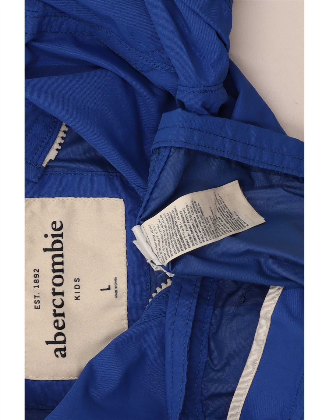 Kurtka bomberka chłopięca Abercrombie & Fitch, duża, niebieska, nylonowa, 7-8 lat