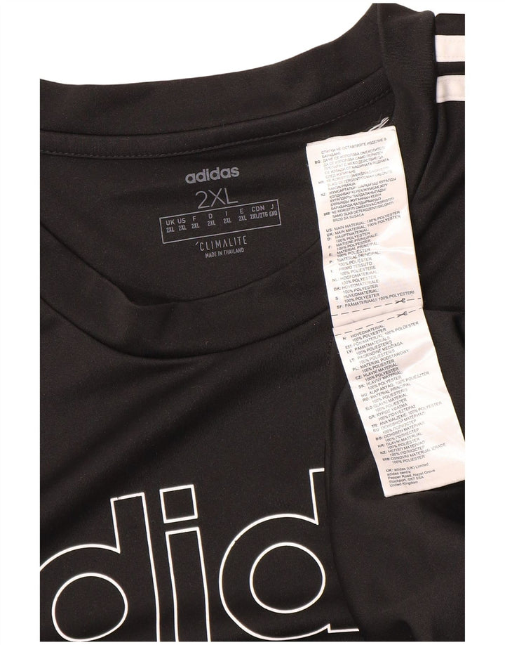 Adidas Męska koszulka Climalite Graphic Top 2XL Czarny poliester