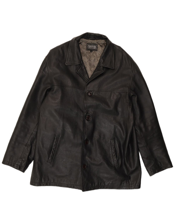 Vintage męska skórzana kurtka UK 44 2XL czarna skóra