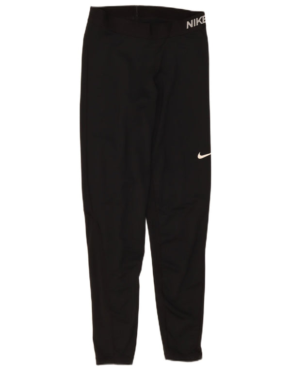 Damskie legginsy Nike Dri Fit Graphic UK 12, średni czarny poliester