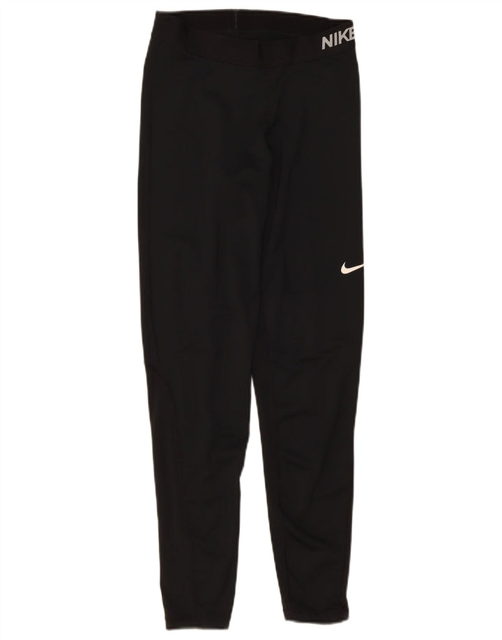 Damskie legginsy Nike Dri Fit Graphic UK 12, średni czarny poliester