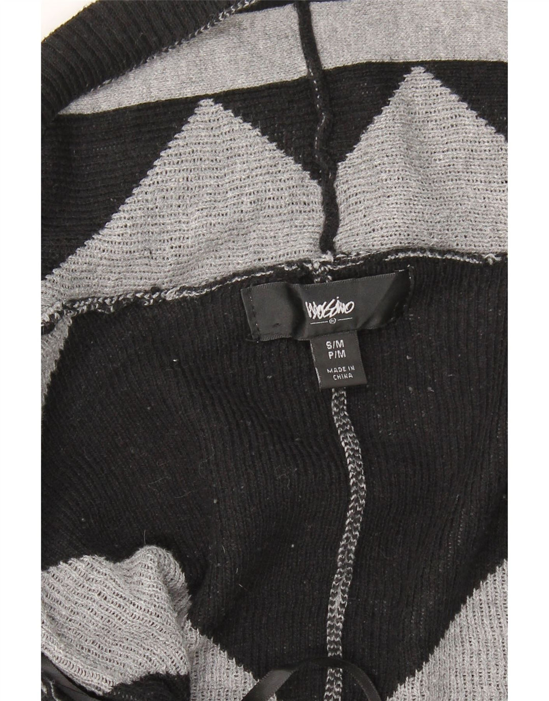 MOSSIMO Womens Poncho Cardigan Sweater UK 10 Small Grey Geometric Vintage Mossimo and Second-Hand Mossimo from Messina Hembry 