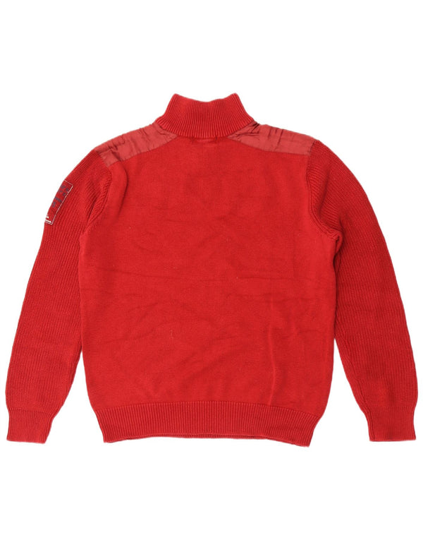 Damski sweter Marina Militare z graficznym zamkiem błyskawicznym, UK 18 XL, czerwony, bawełniany