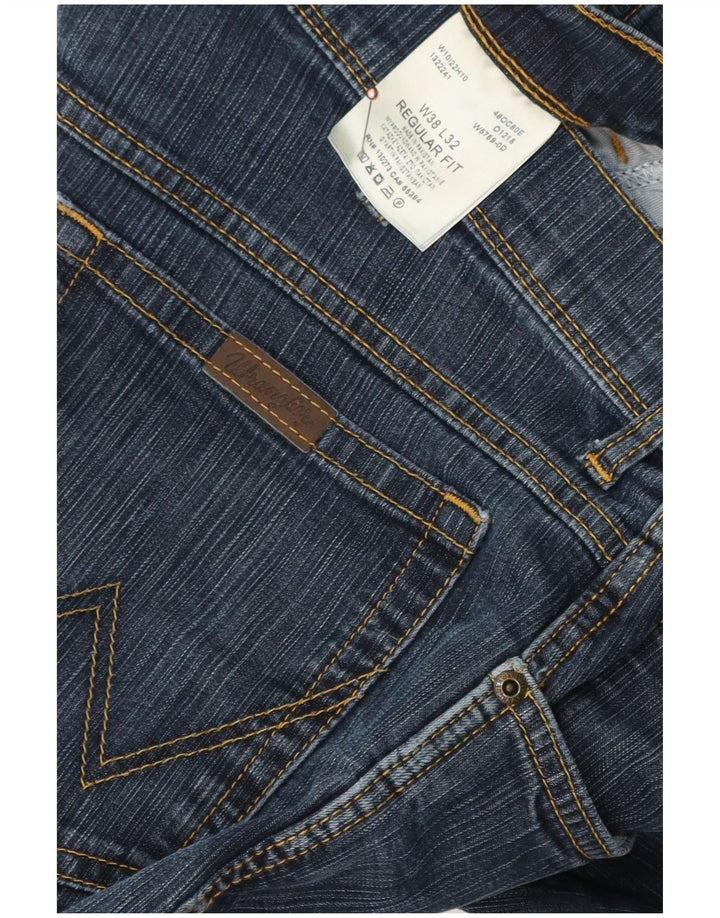 Męskie jeansy Wrangler o prostym kroju W38 L32, niebieskie, bawełniane