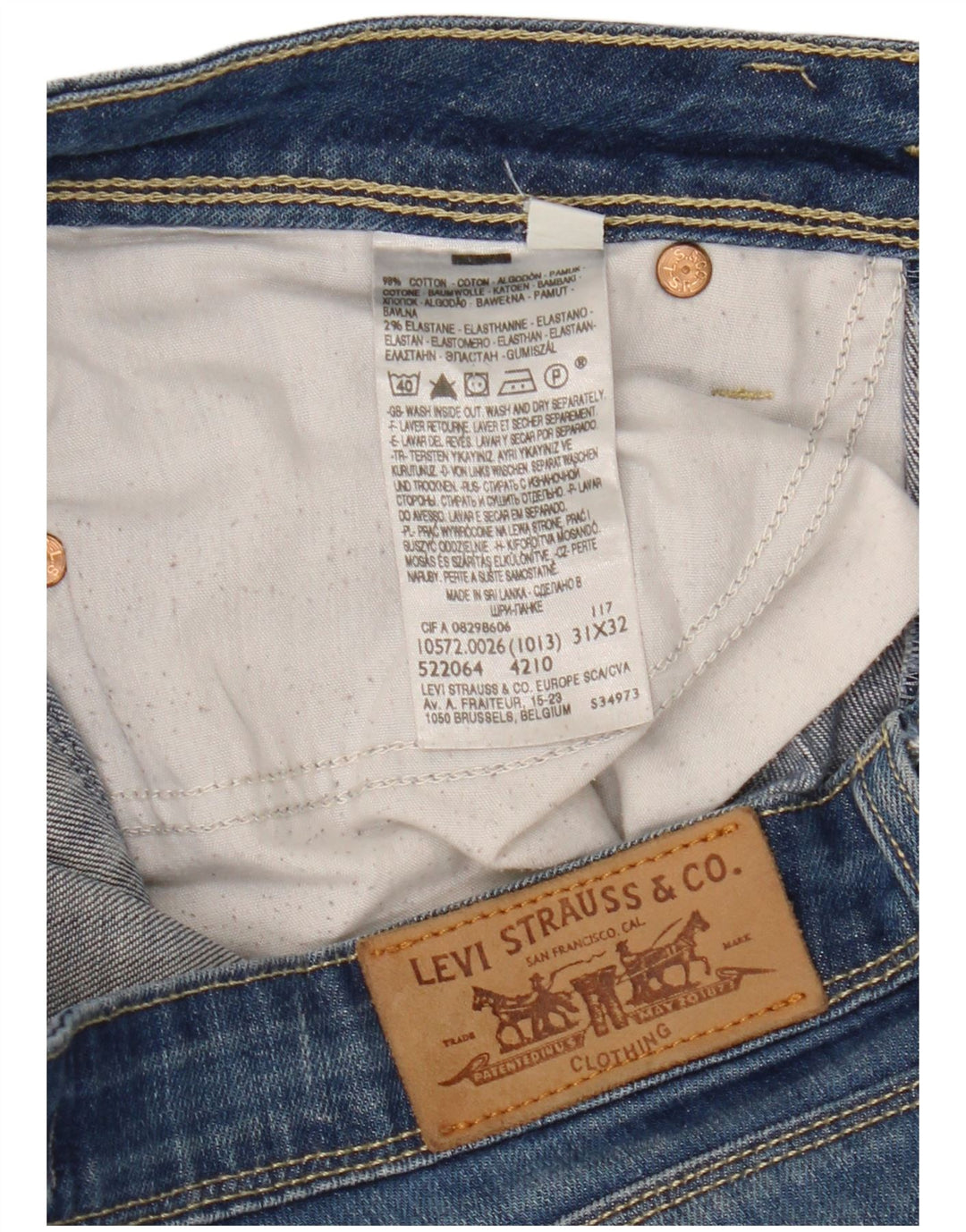 Damskie jeansy Bootcut LEVI'S 572 W31 L32 Niebieskie bawełniane